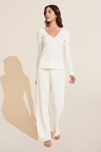Pointelle Henley in Ivory