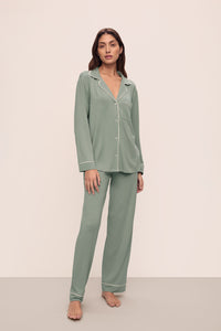 Gisele Long PJ Set in Eucalyptus/Ivory