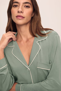 Gisele Long PJ Set in Eucalyptus/Ivory