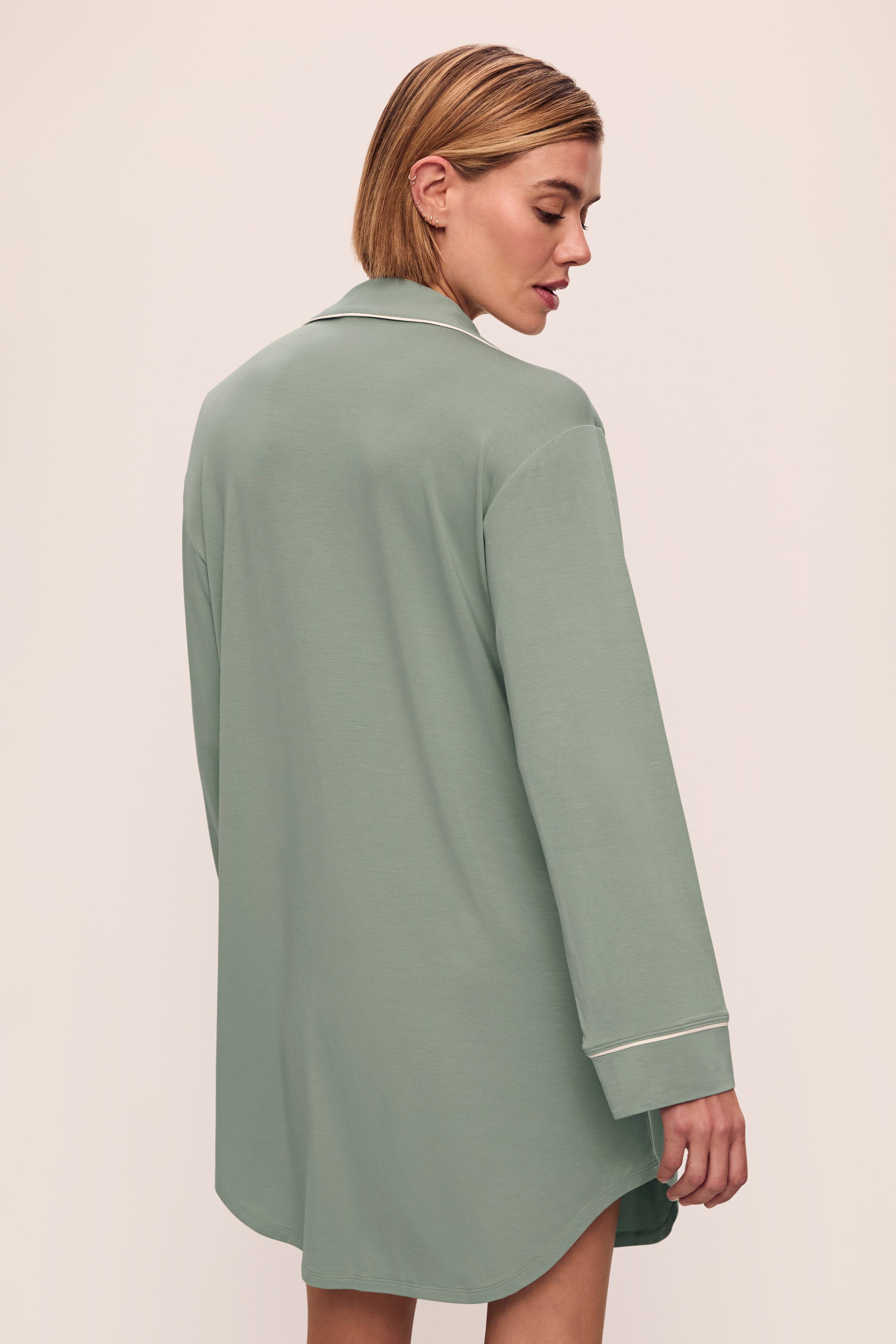 Gisele Sleepshirt in Eucalyptus/Ivory