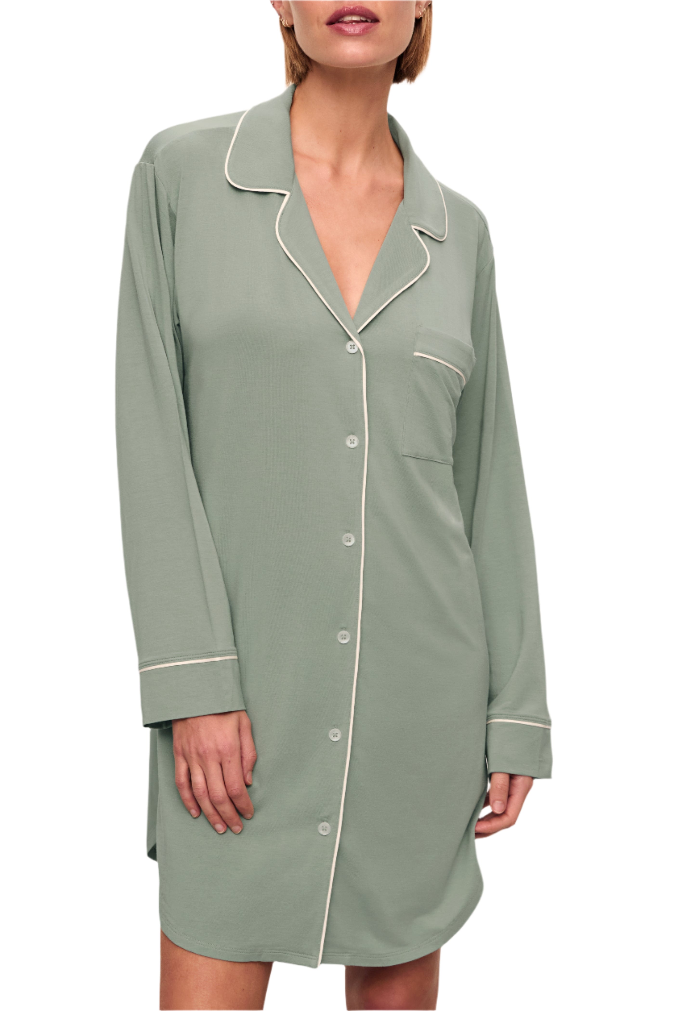Gisele Sleepshirt in Eucalyptus/Ivory