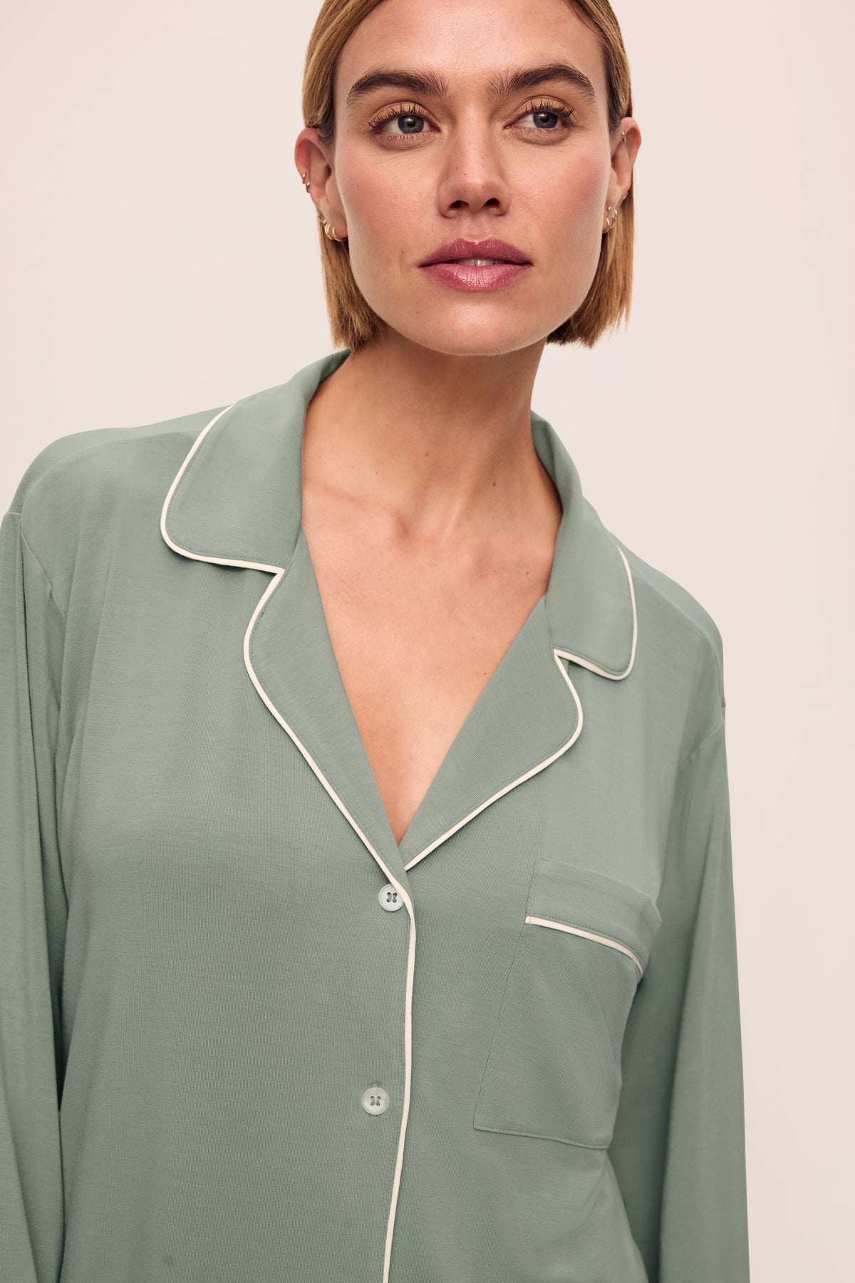 Gisele Sleepshirt in Eucalyptus/Ivory
