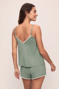Frida Cami/Short PJ Set in Eucalyptus/Ivory