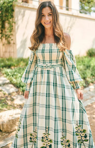 EDDY x Mckenzie Depinto Eloise Dress in Green Plaid & Floral