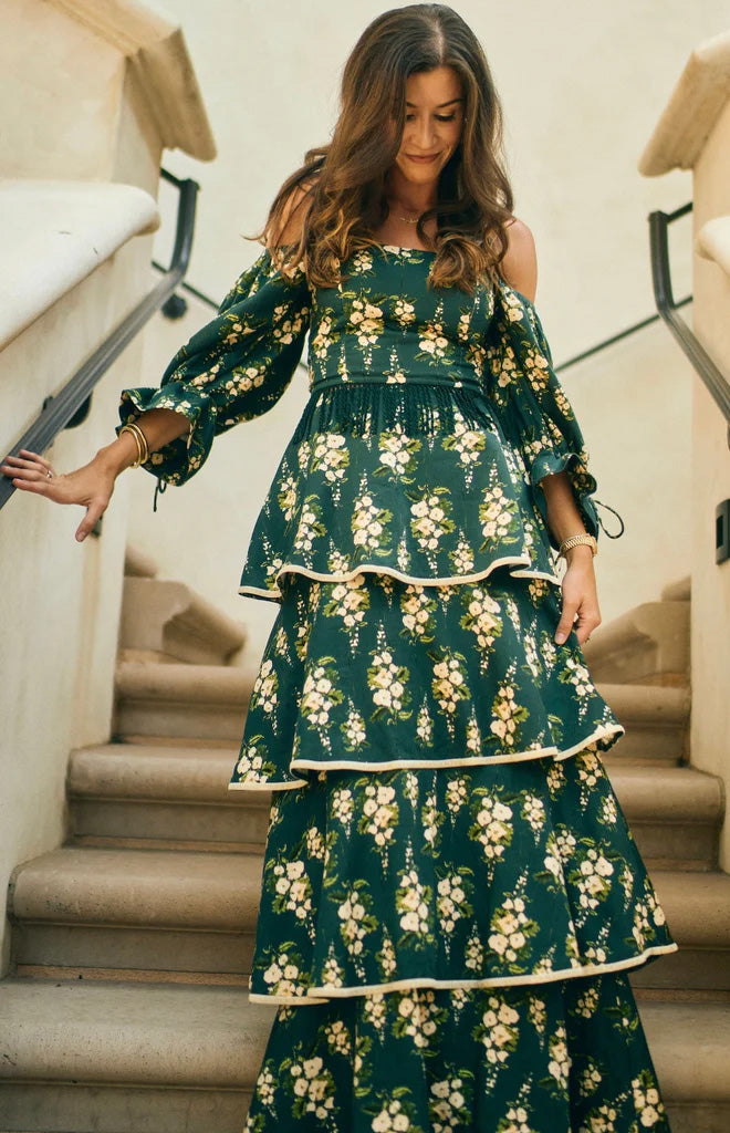 EDDY x Mckenzie Depinto Jamie Top in Deep Green & Floral