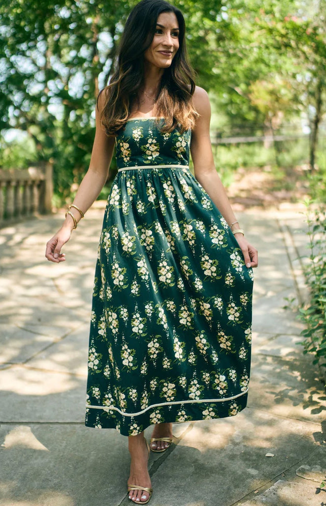 EDDY x Mckenzie Depinto Mimi Dress in Deep Green & Floral