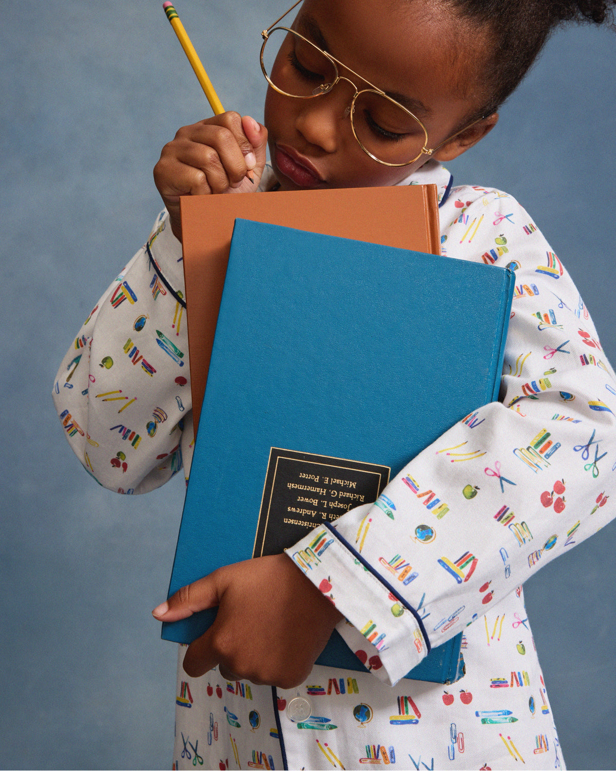 Kid's Twill Pajama Set in Literary Lessons