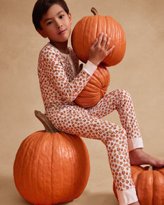 Kid's Pima Snug Fit Pajama Set in Pumpkin Patch