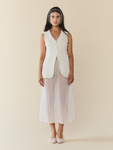 Erin Skirt in Amour White Embroidery