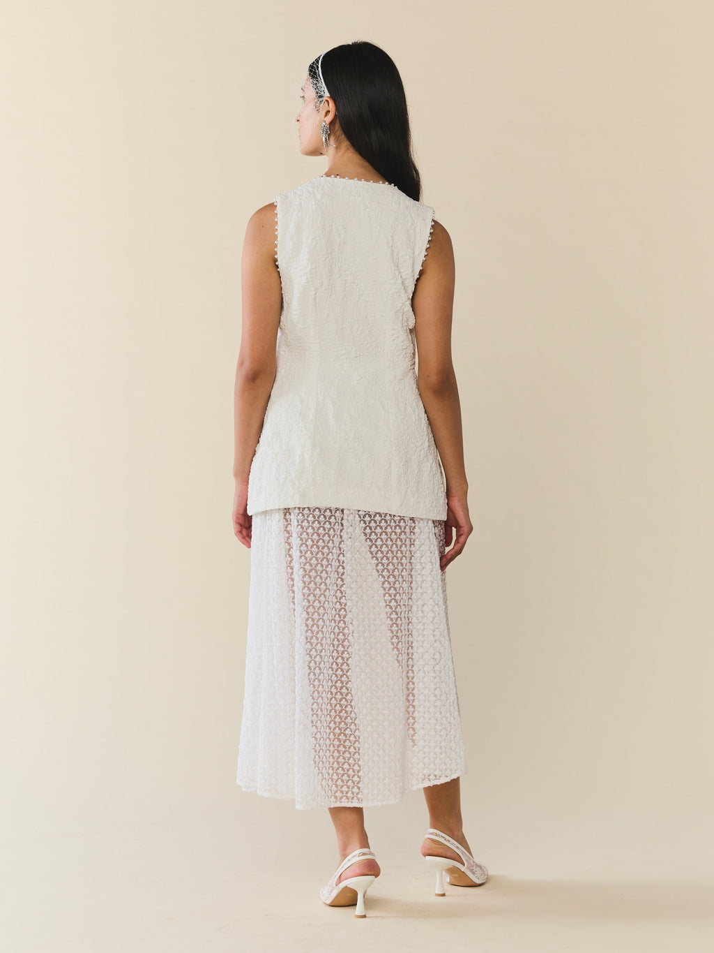 Erin Skirt in Amour White Embroidery