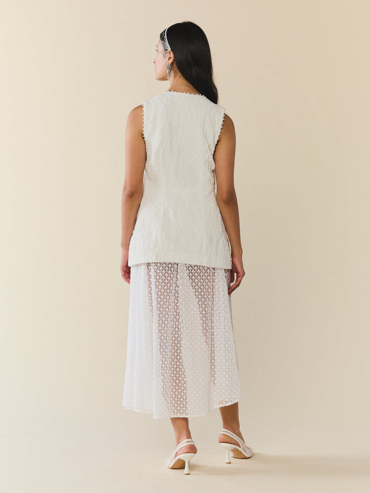 Erin Skirt in Amour White Embroidery