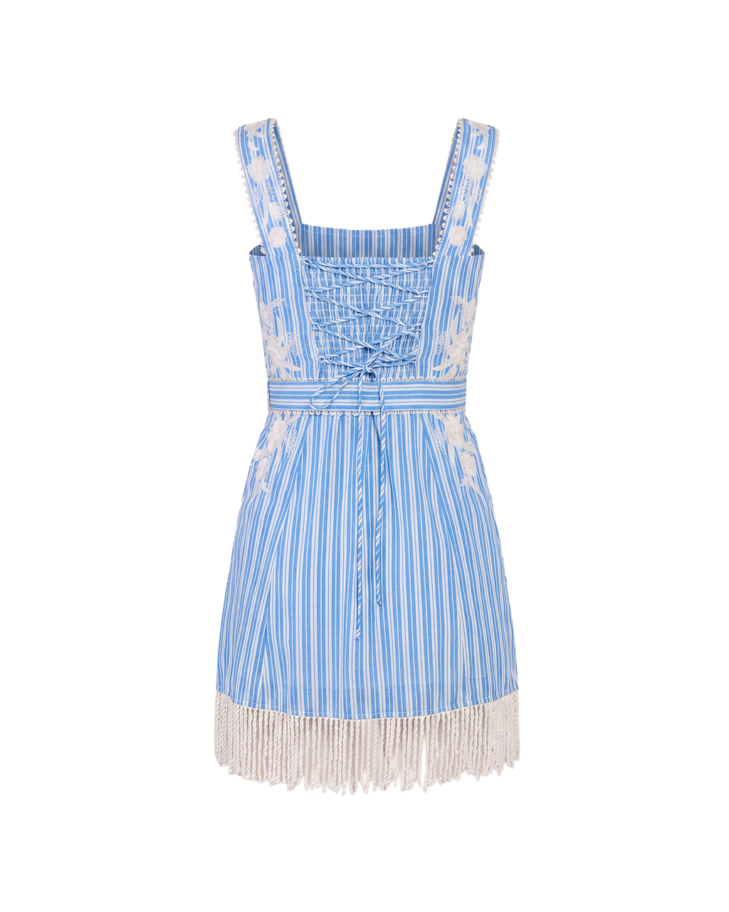 Sarah Bird Mini Dress in Bluebell Beaded Stripe
