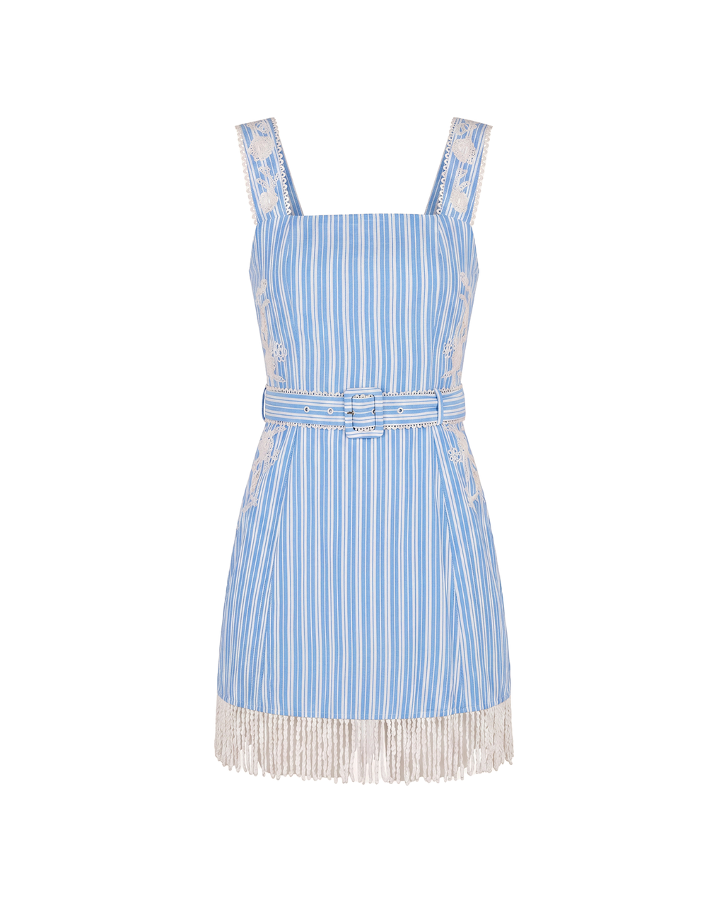 Sarah Bird Mini Dress in Bluebell Beaded Stripe