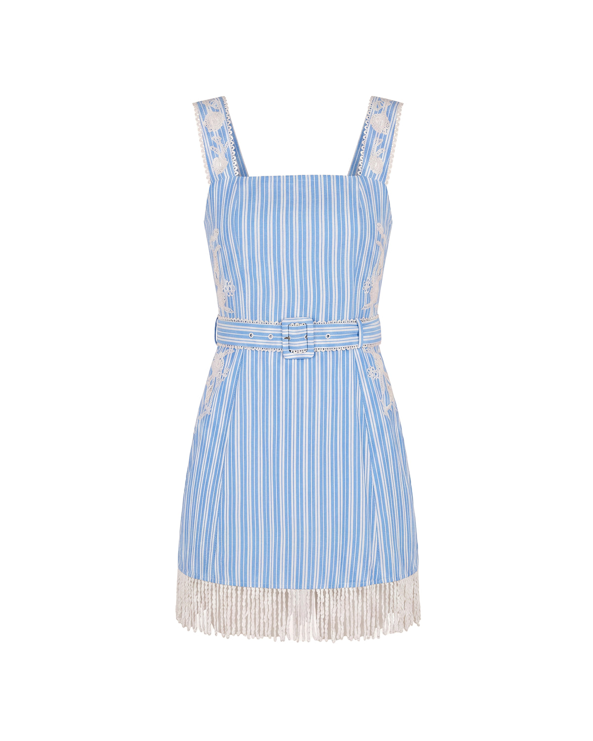 Sarah Bird Mini Dress in Bluebell Beaded Stripe