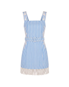 Sarah Bird Mini Dress in Bluebell Beaded Stripe