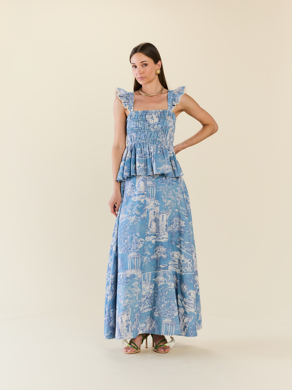 Penny Top in Forever Toile