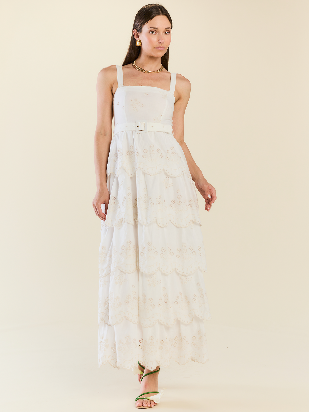Amour Dress in White Eyelet