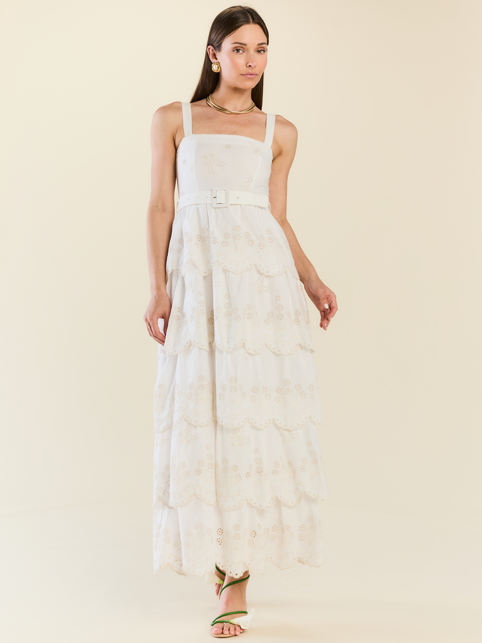 Amour Dress in White Eyelet