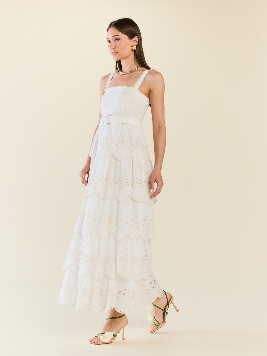 Amour Dress in White Eyelet