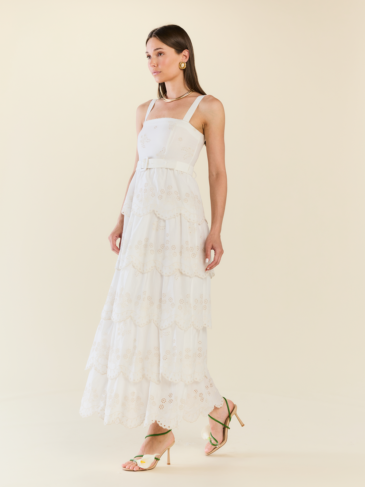 Amour Dress in White Eyelet