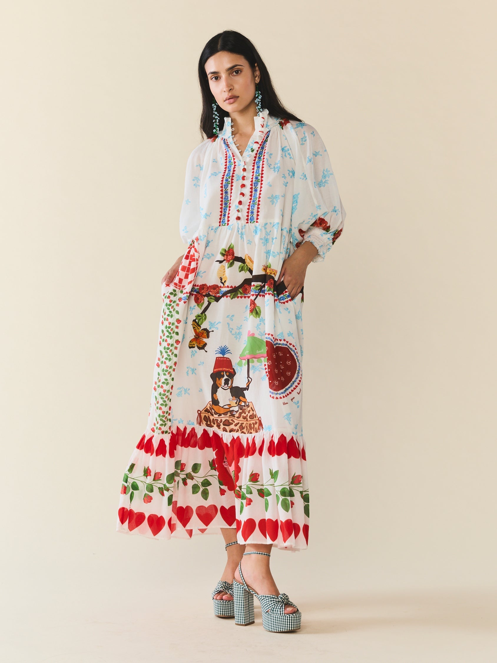 Eliza Dress in Alfie White