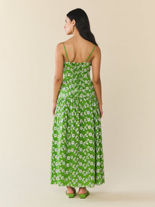 Lydia Dress in Magnolia Green Embroidery