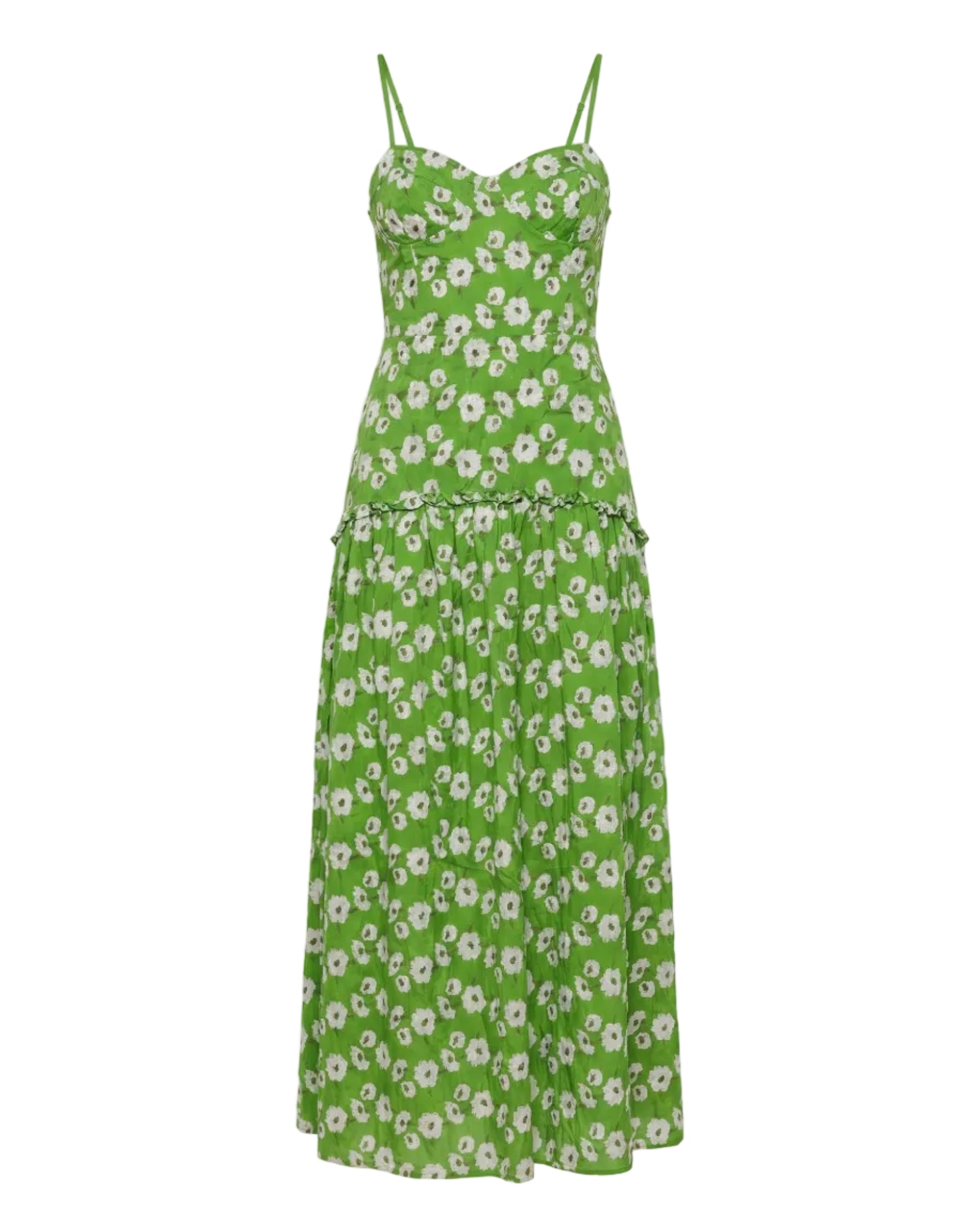Lydia Dress in Magnolia Green Embroidery
