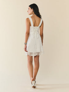Sarah Bird Mini Dress in Chapel White Floral