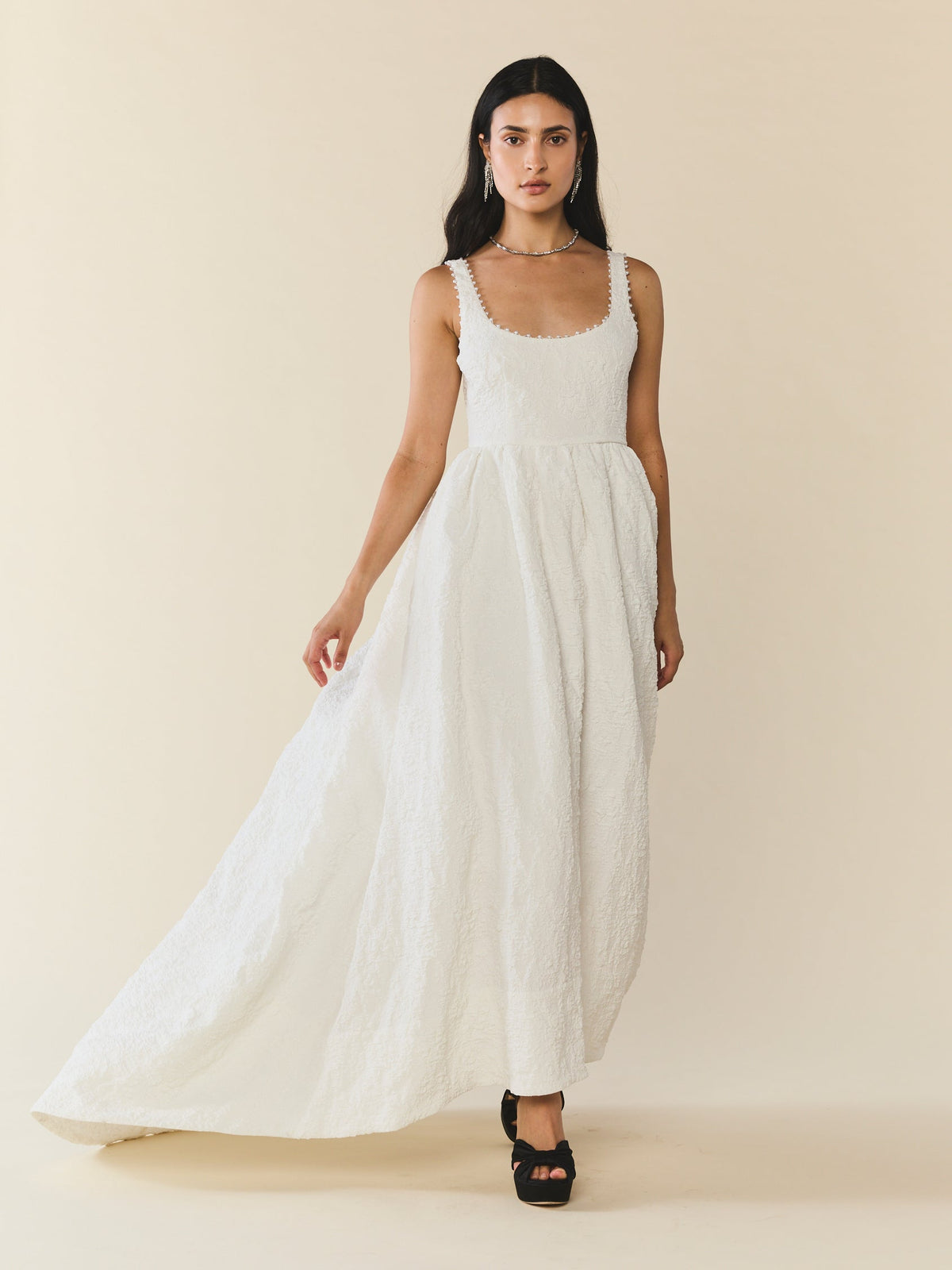 Brady Maxi Dress in Chapel White Floral