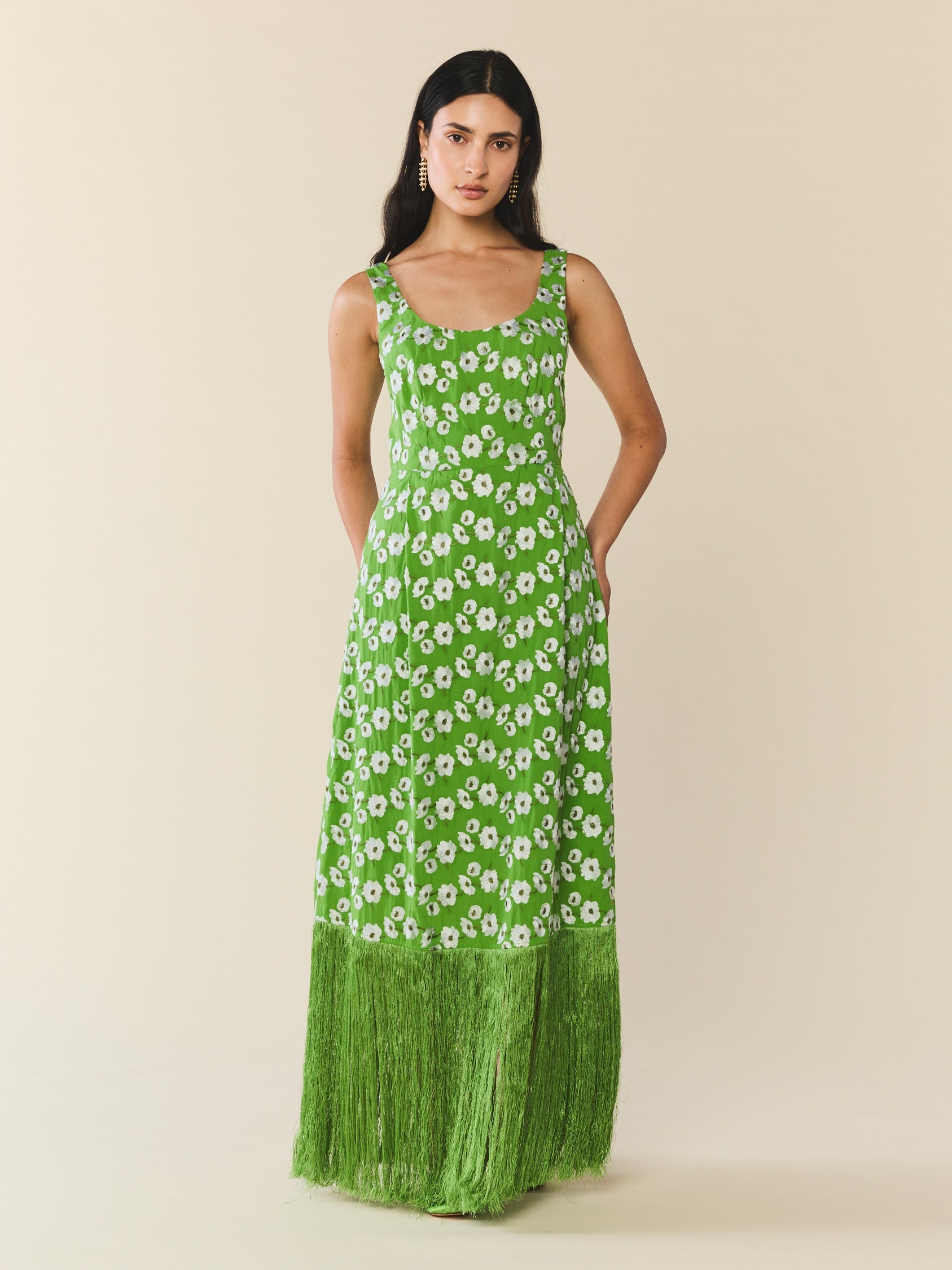 Hannah Dress in Magnolia Green Embroidery