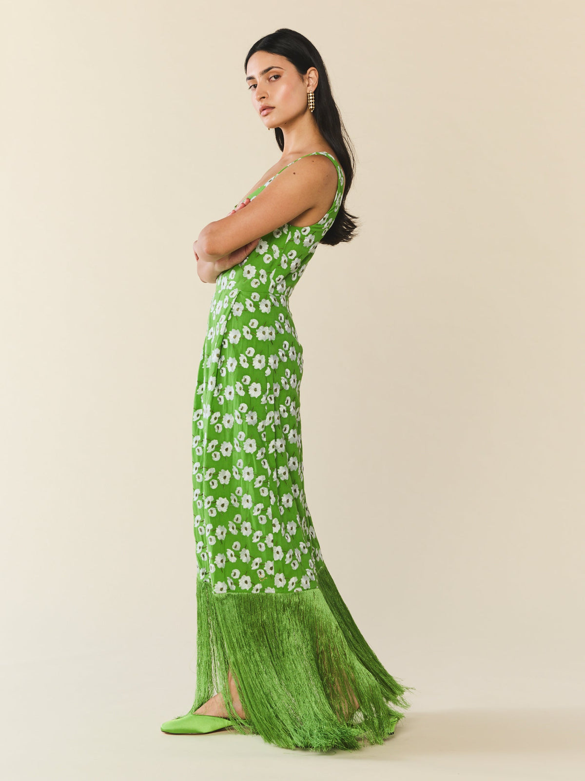 Hannah Dress in Magnolia Green Embroidery
