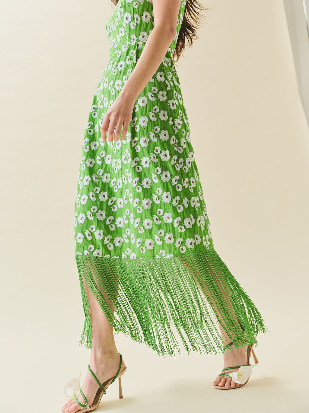 Hannah Dress in Magnolia Green Embroidery
