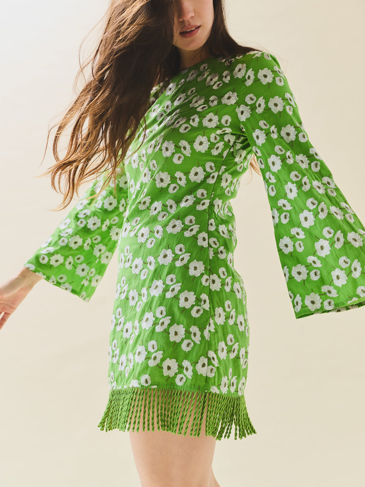 Tillie Dress in Magnolia Green Embroidery