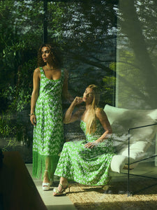 Hannah Dress in Magnolia Green Embroidery