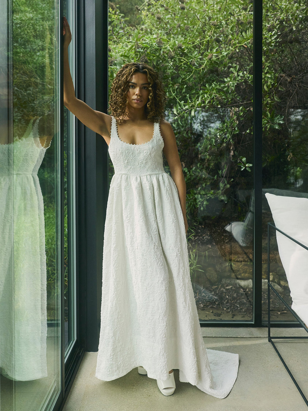 Brady Maxi Dress in Chapel White Floral