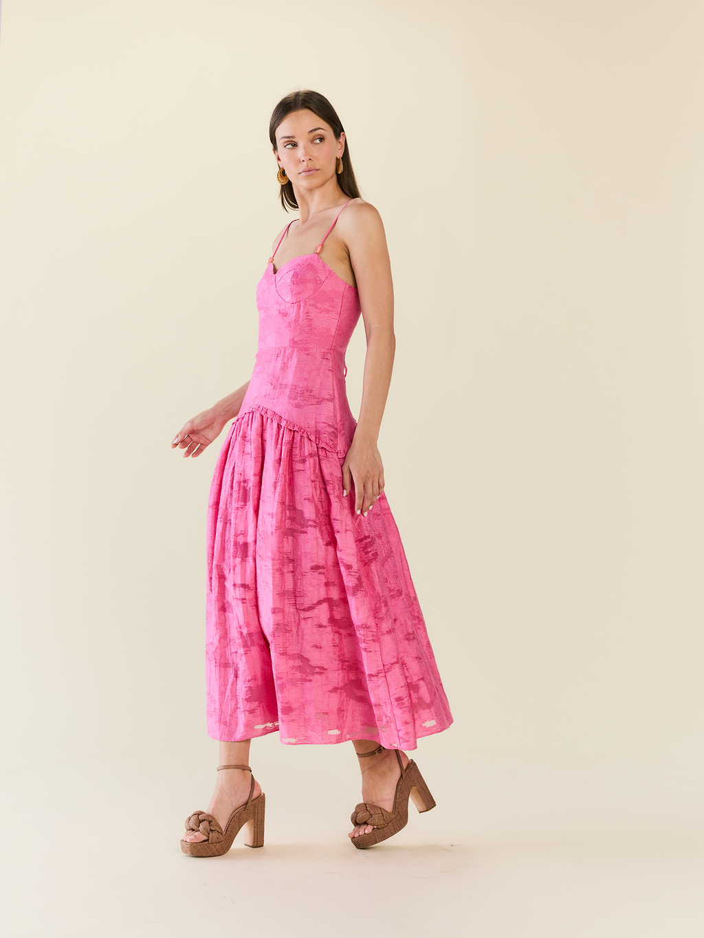 Lydia Dress in Rosa Toscana