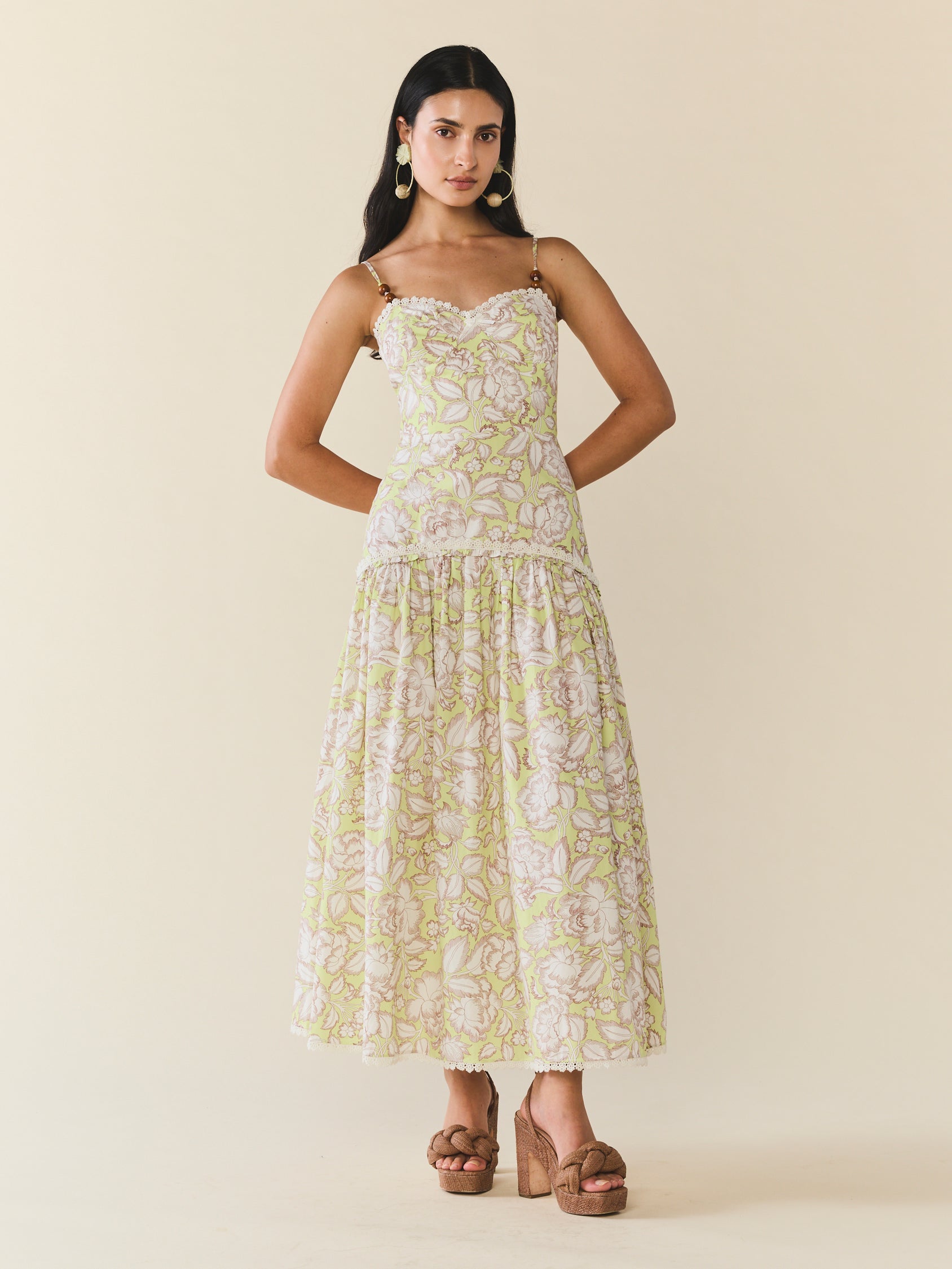 Lydia Dress in Lucca Green