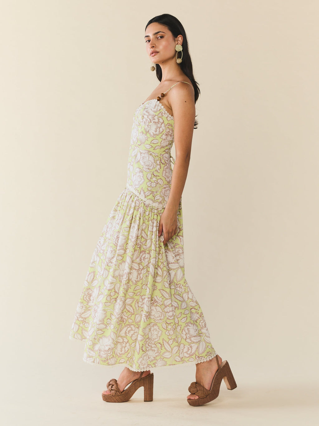 Lydia Dress in Lucca Green