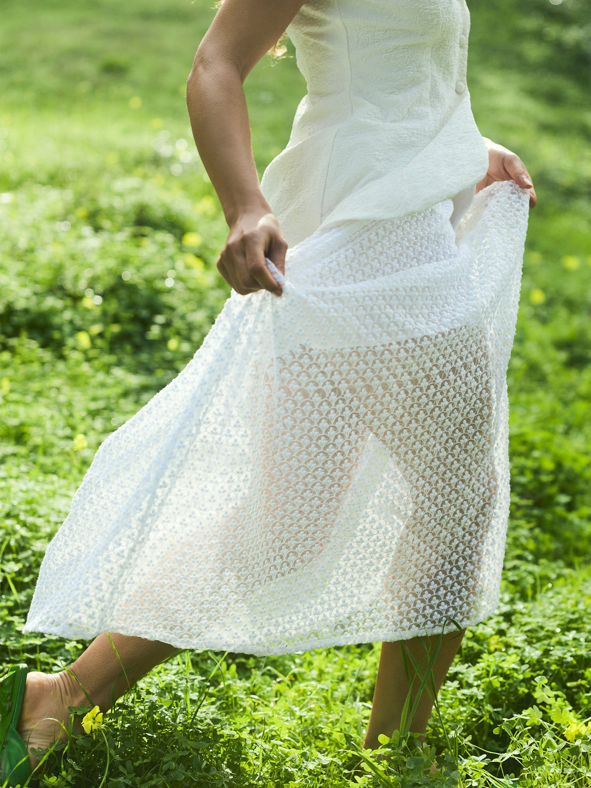 Erin Skirt in Amour White Embroidery