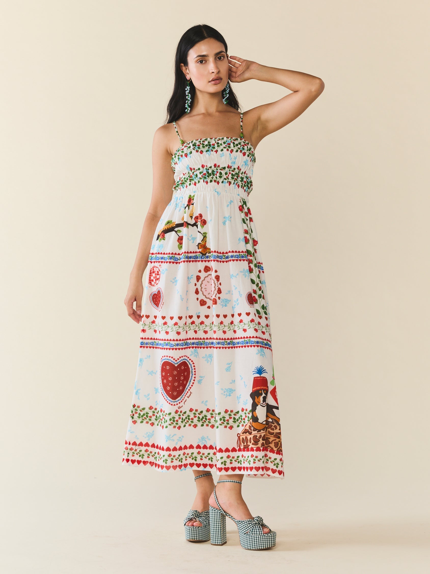 Delia Dress in Alfie White