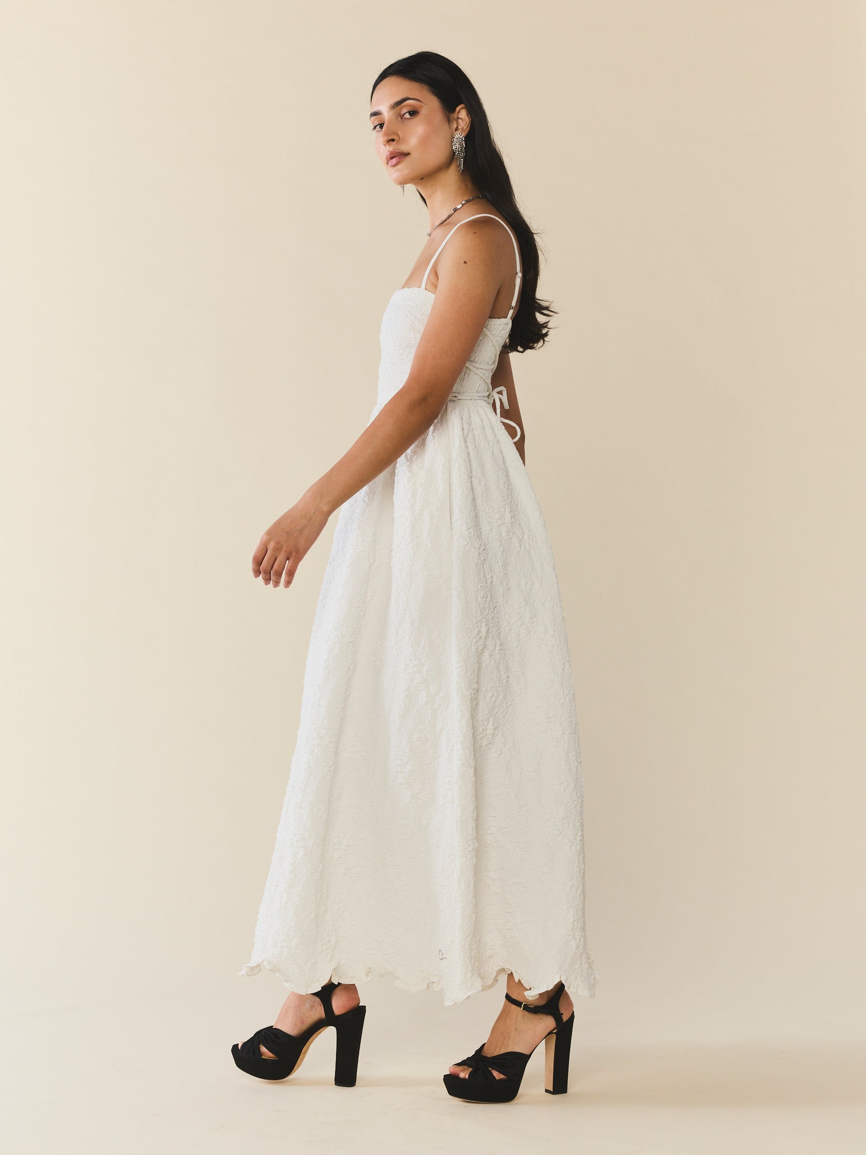 Gavin Dress in Chapel White Floral | Over The Moon