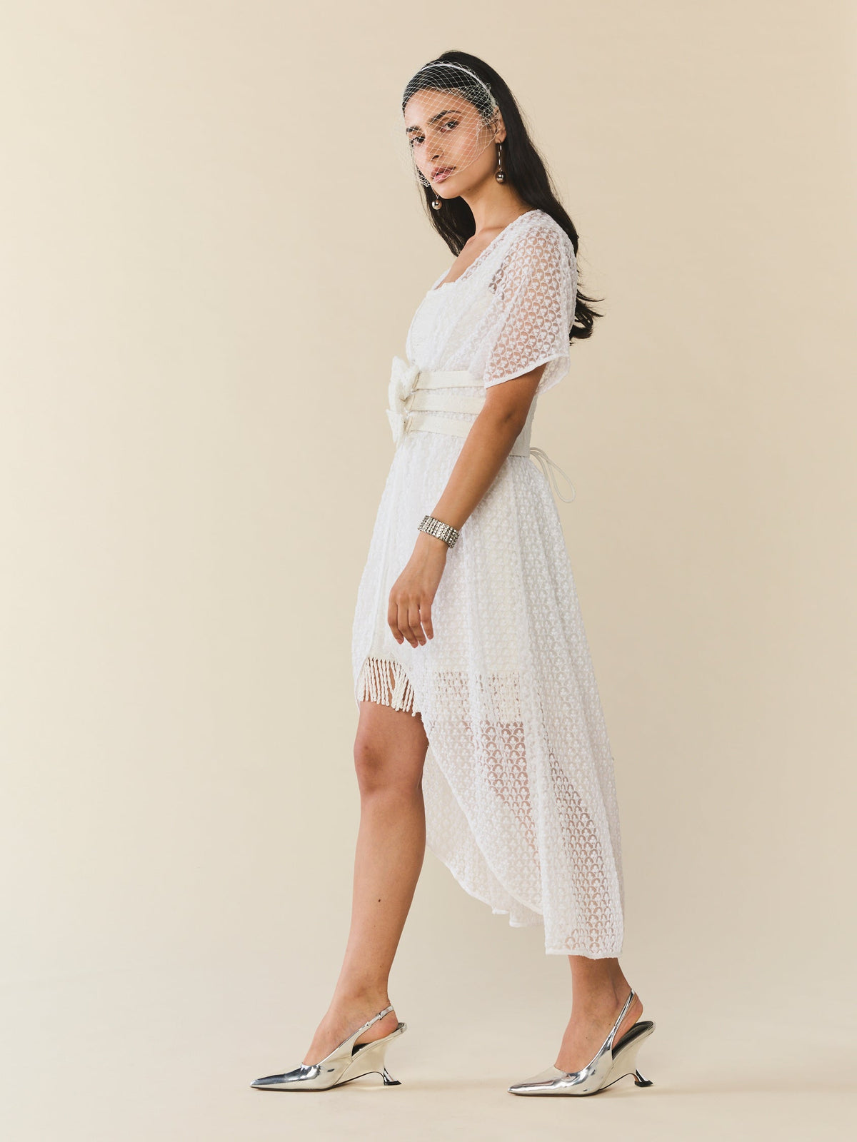 Jackie Cape in Amour White Embroidery