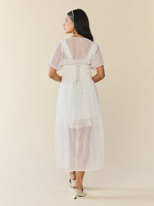 Jackie Cape in Amour White Embroidery