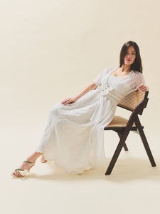 Jackie Cape in Amour White Embroidery