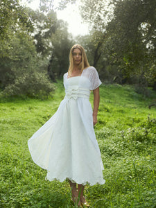 Jackie Cape in Amour White Embroidery