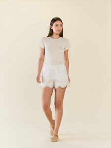 The Caroline Short Set in White Eyelet