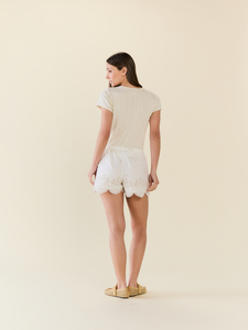 The Caroline Short Set in White Eyelet