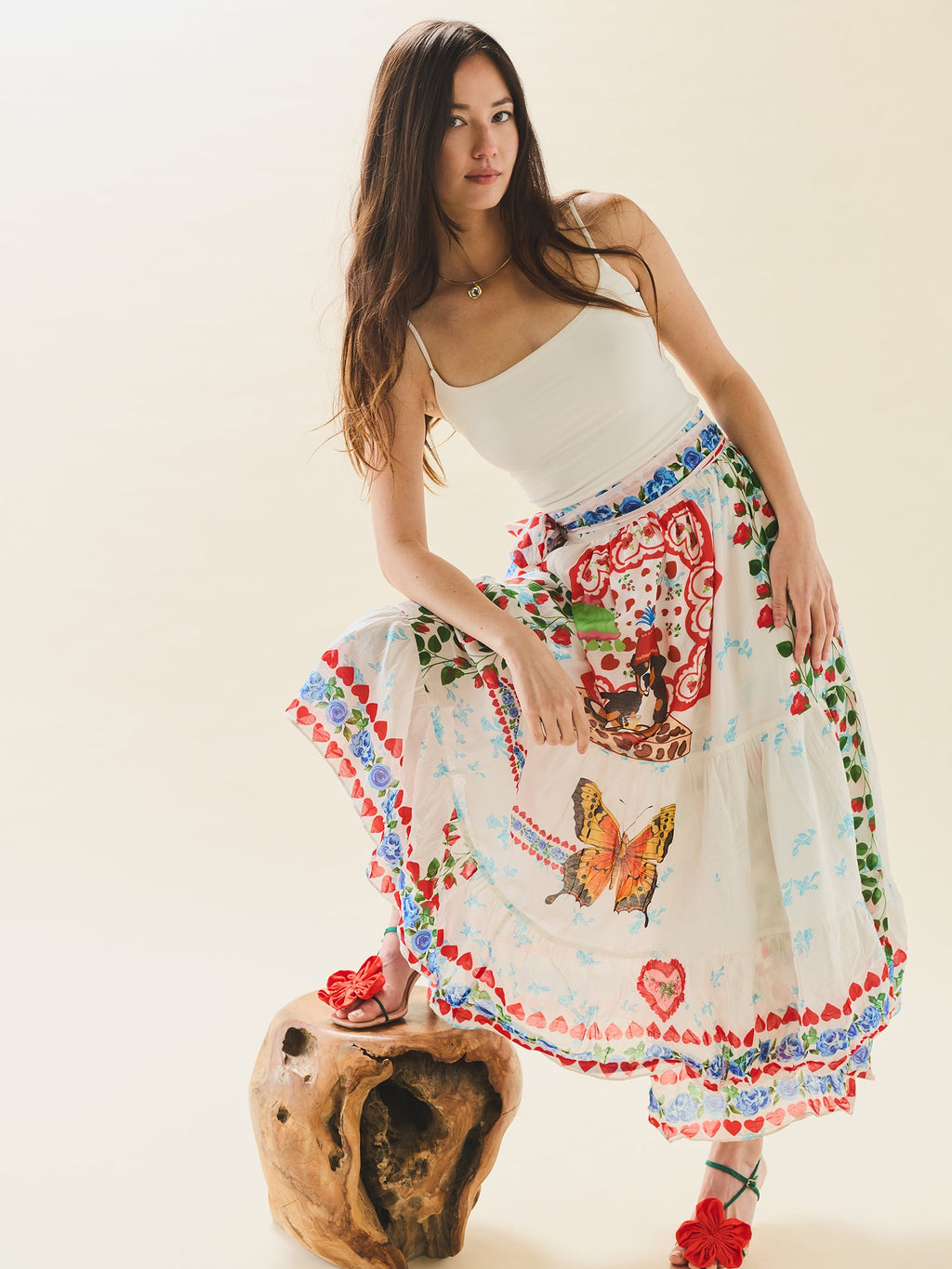 Alfie Wrap Skirt in Alfie White