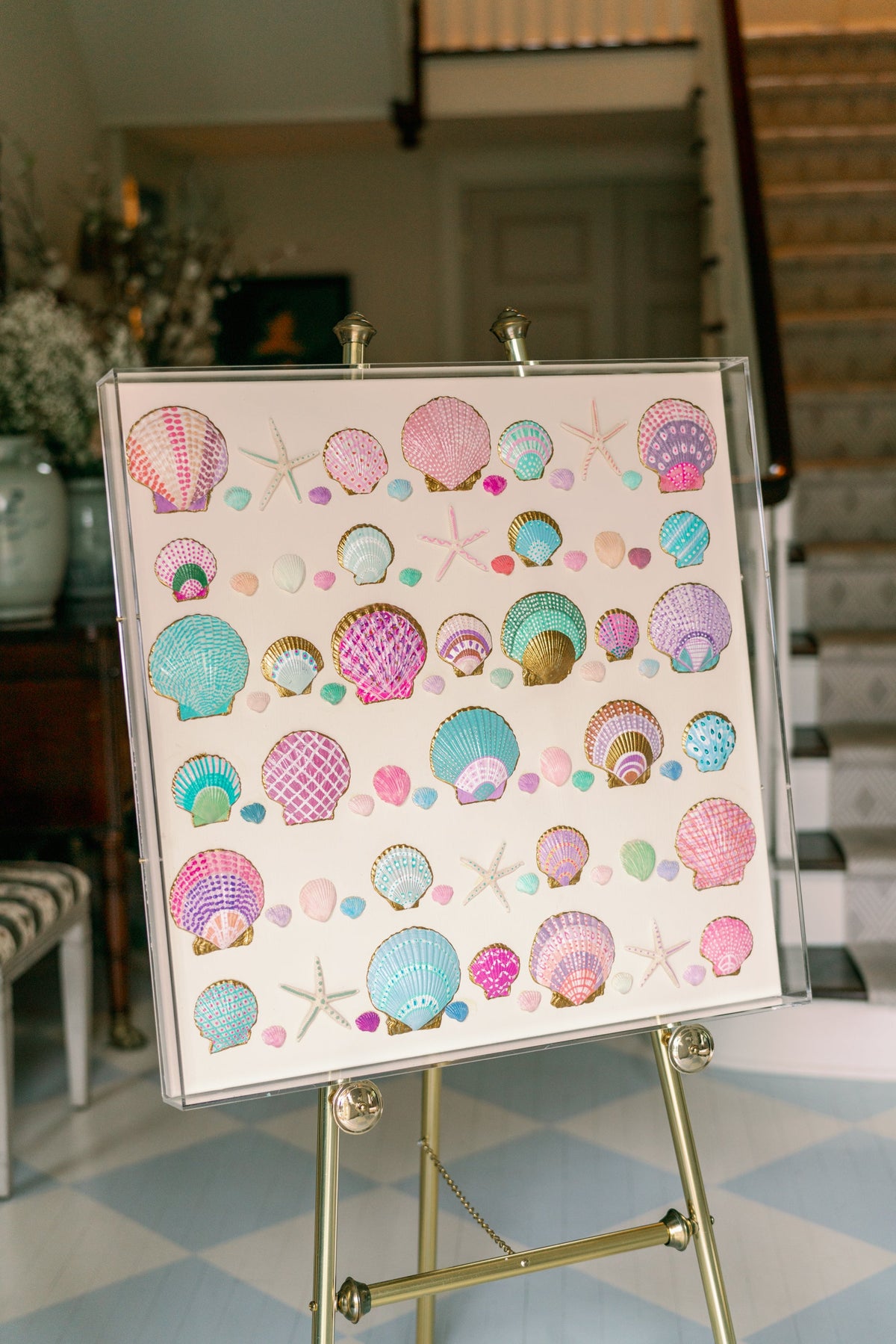 36"x 36" Shell Artwork by Erin Donahue Tice