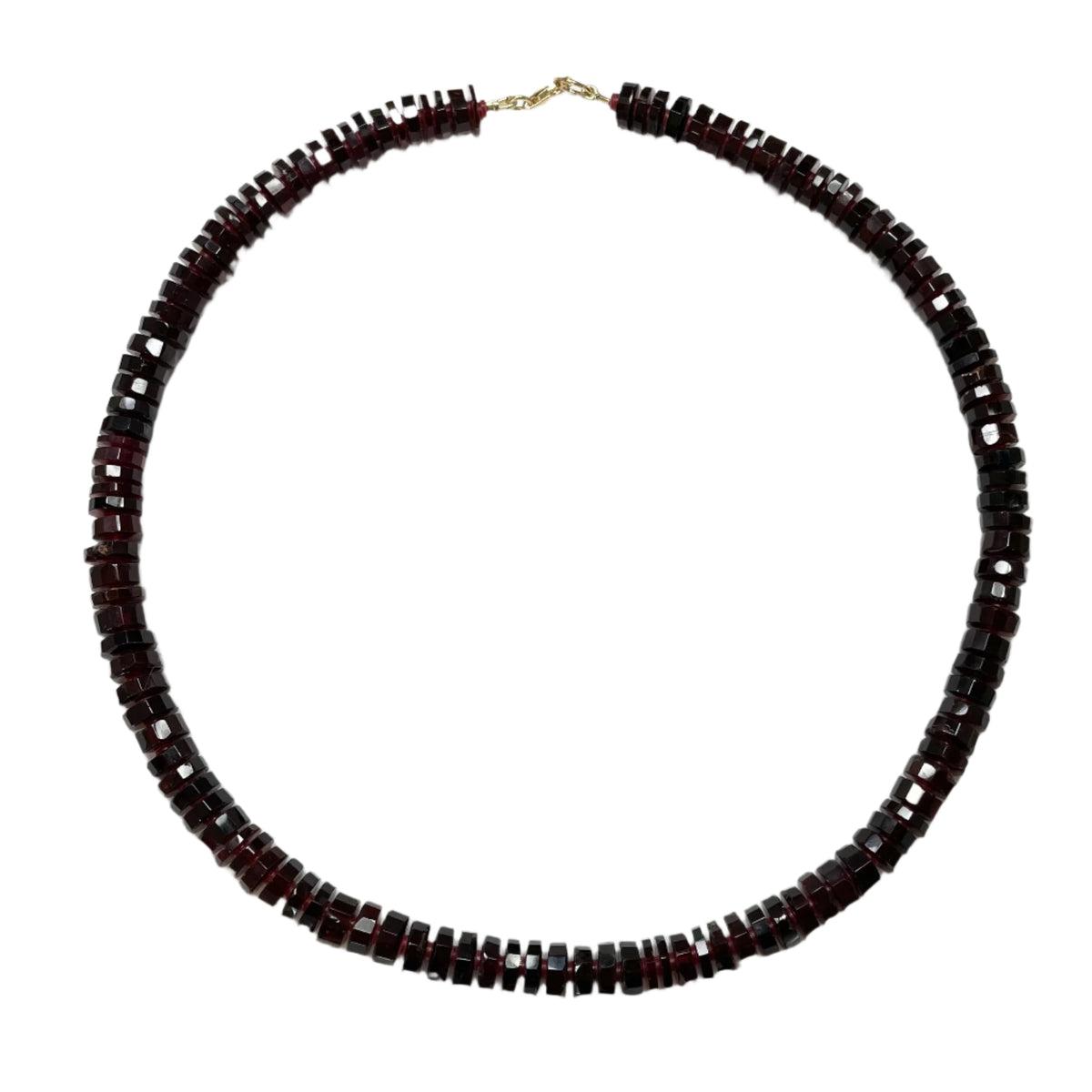 Garnet Heishi Necklace With Spacers